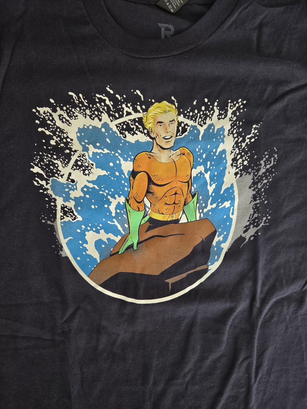 Tultex Black Graphic Tee with Orange, Blue & Green Aquatic Hero